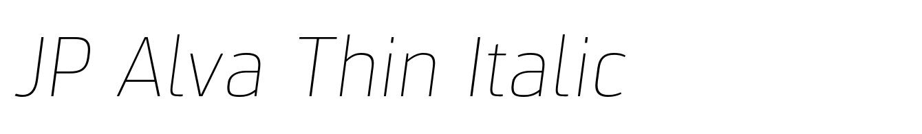 JP Alva Thin Italic